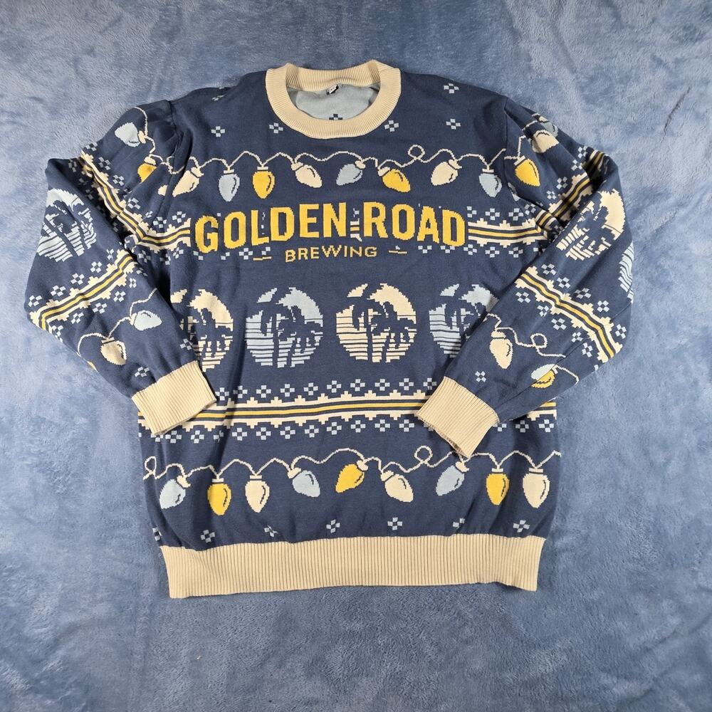 Golden Road Brewing Holiday Sweater Beer Ugly Christmas Knit Pullover